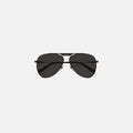 Balenciaga Metal Aviator Frame with Front Logo - Black / Grey Lens