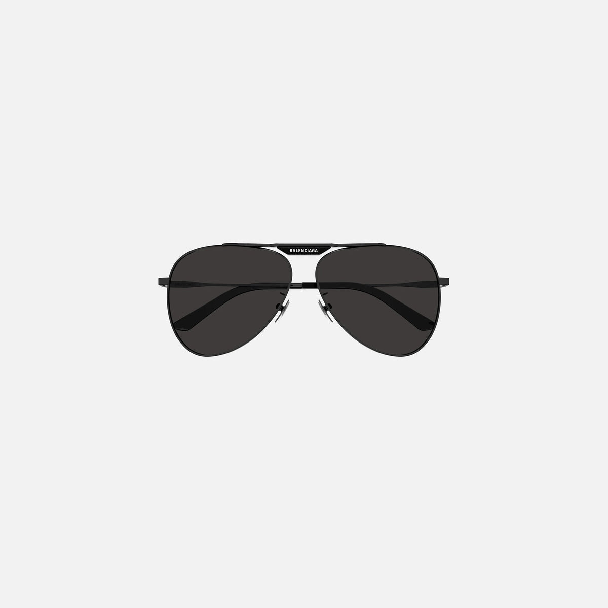 Balenciaga Metal Aviator Frame with Front Logo - Black / Grey Lens