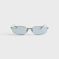 Balenciaga BB0412S Metal Sunglasses - Ruthenium / Light Blue