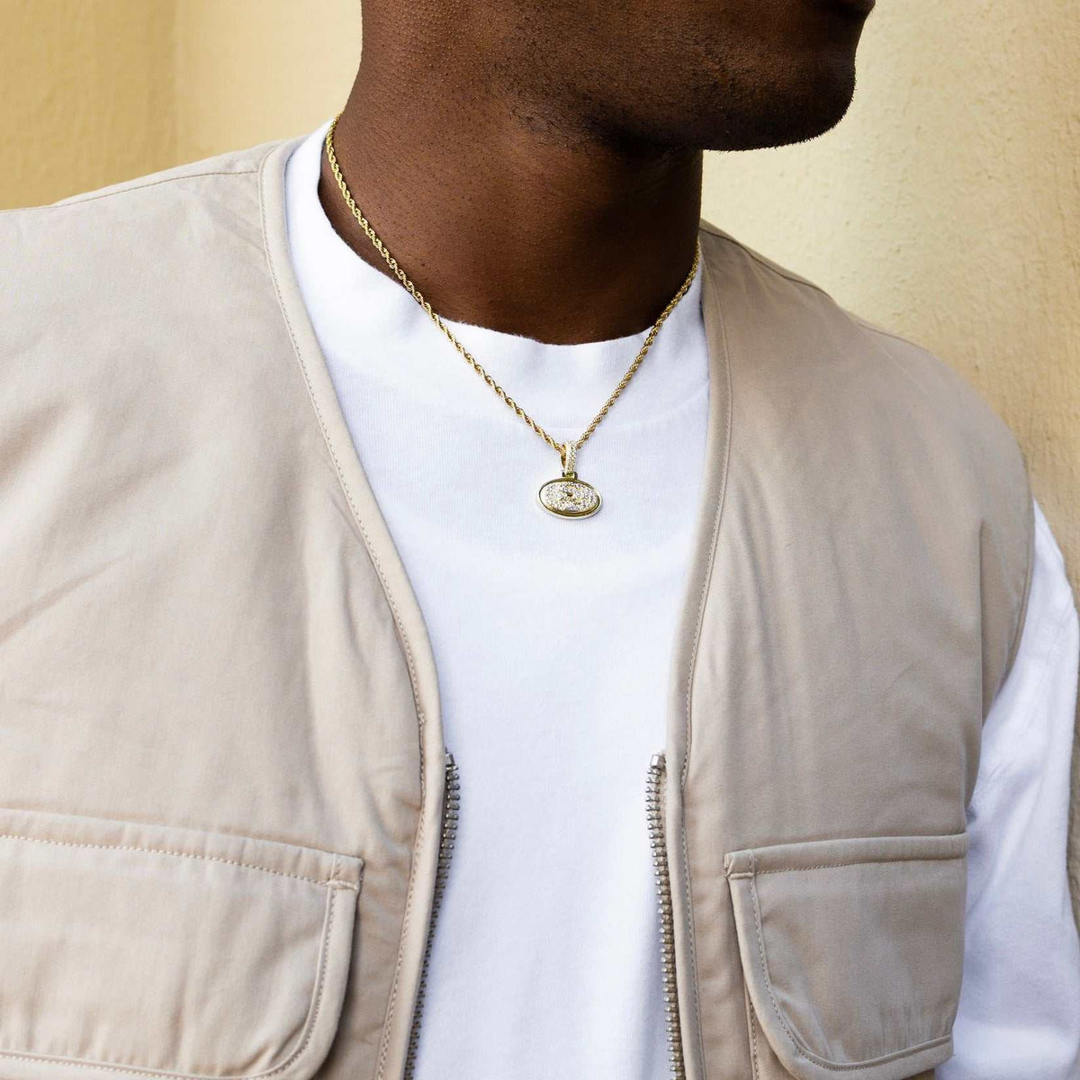 GLD Men San Francisco 49ers Official NFL Micro Logo Pendant - Yellow Gold