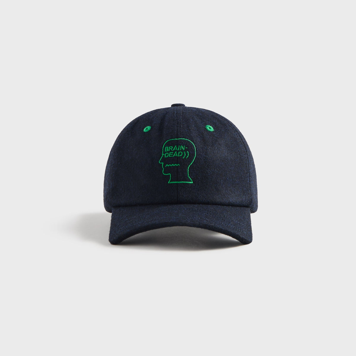 Brain Dead Batwing Logohead Flannel Hat - Navy