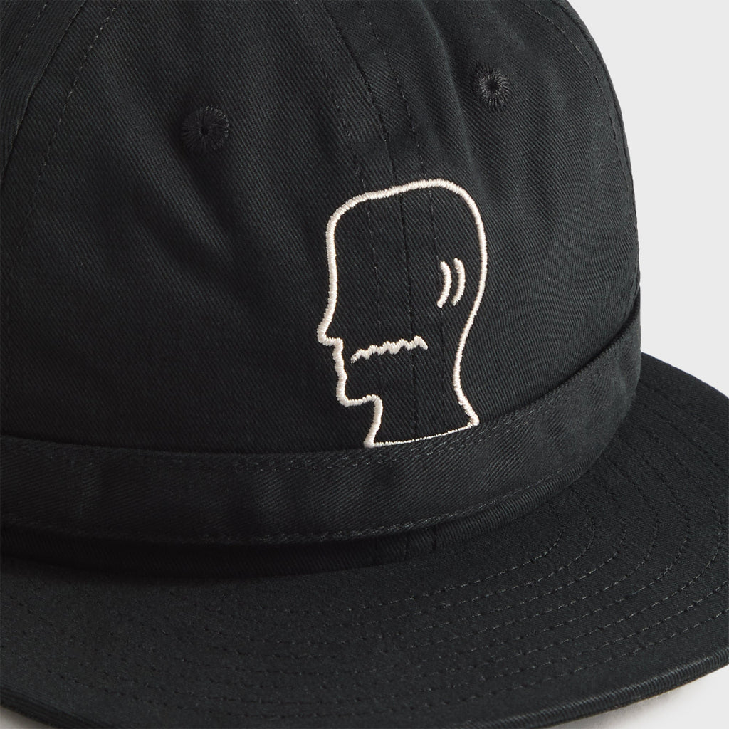 Brain Dead Extended Strap Six Panel Logohead Hat - Black