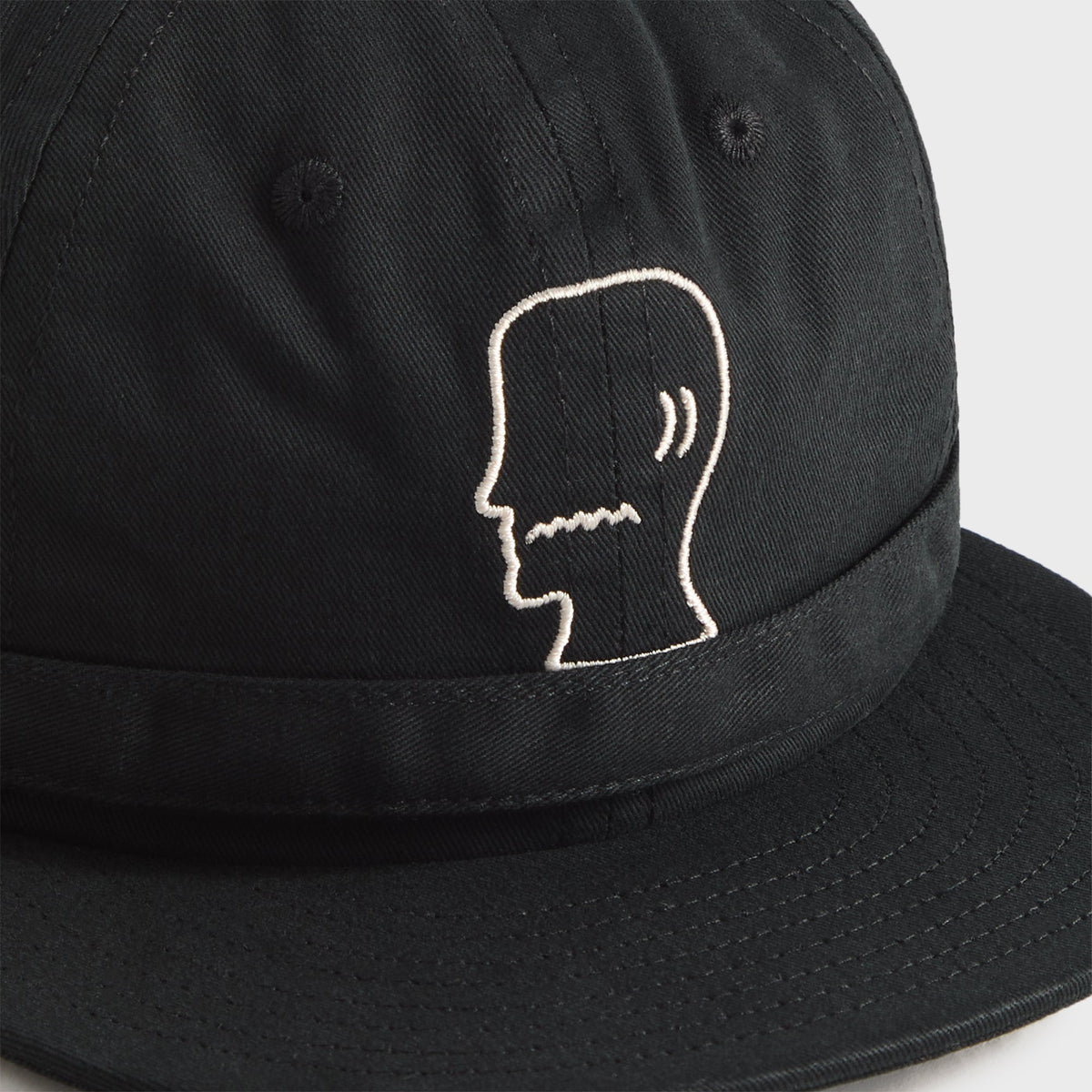 Brain Dead Extended Strap Six Panel Logohead Hat - Black