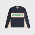 Brain Dead Heavyweight Paneled Long Sleeve Tee - Navy