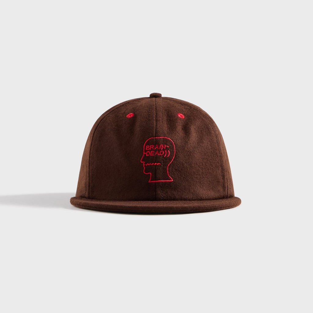 Brain Dead Flannel Classic Logohead Six Panel Cap - Brown