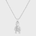 Bleue Burnham Teddy Bear Pendant Necklace - Silver