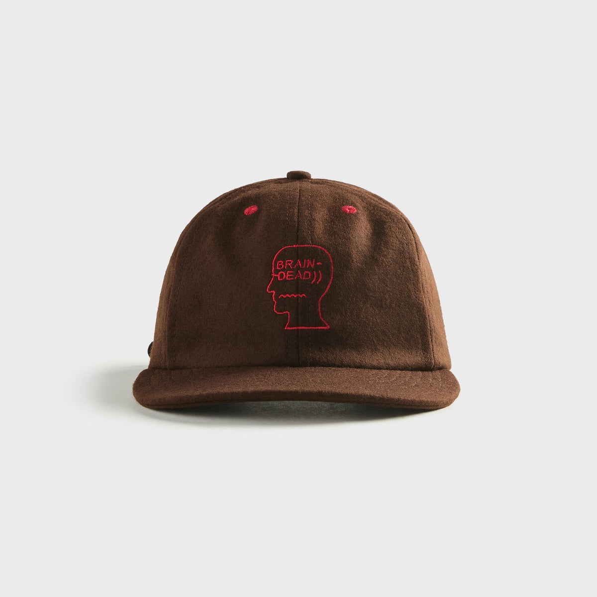 Brain Dead Flannel Classic Logohead 6 Panel Cap - Brown