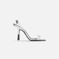 Black Suede Studio Porsha - Silver Mirror / Clear