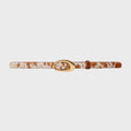 Black Suede Studio Oval Belt - Natural Cowhide / Gold Buckle