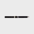 Black Suede Studio Tetra Belt - Black Suede / Antique Silver