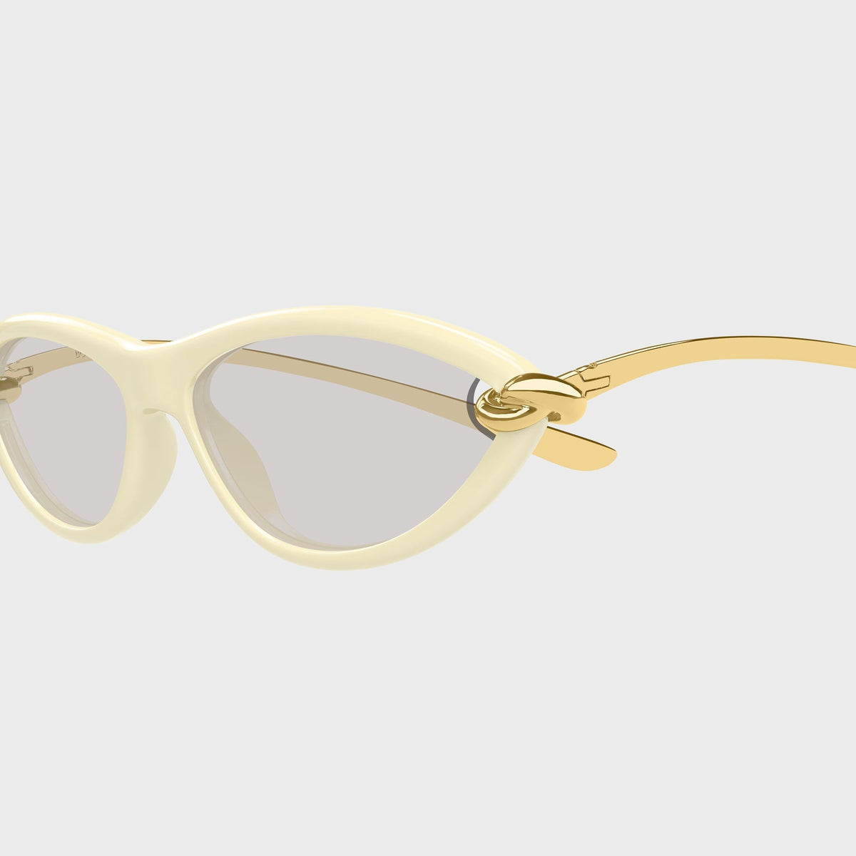Bottega Veneta Knot Cat-Eye Sunglasses - Beige / Grey