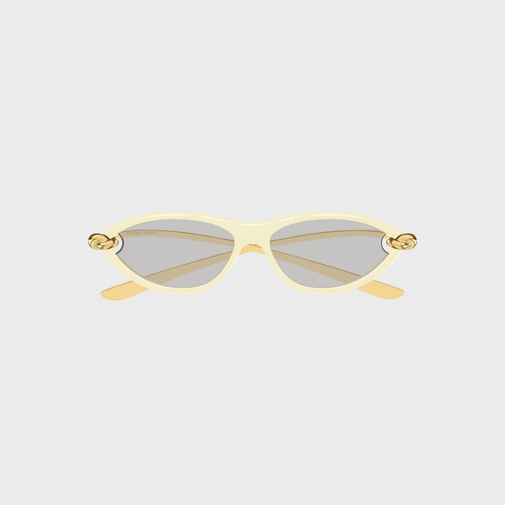 Bottega Veneta Knot Cat-Eye Sunglasses - Beige / Grey