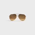 Bottega Veneta Light Ribbon 60MM Pilot Sunglasses - Gold / Brown