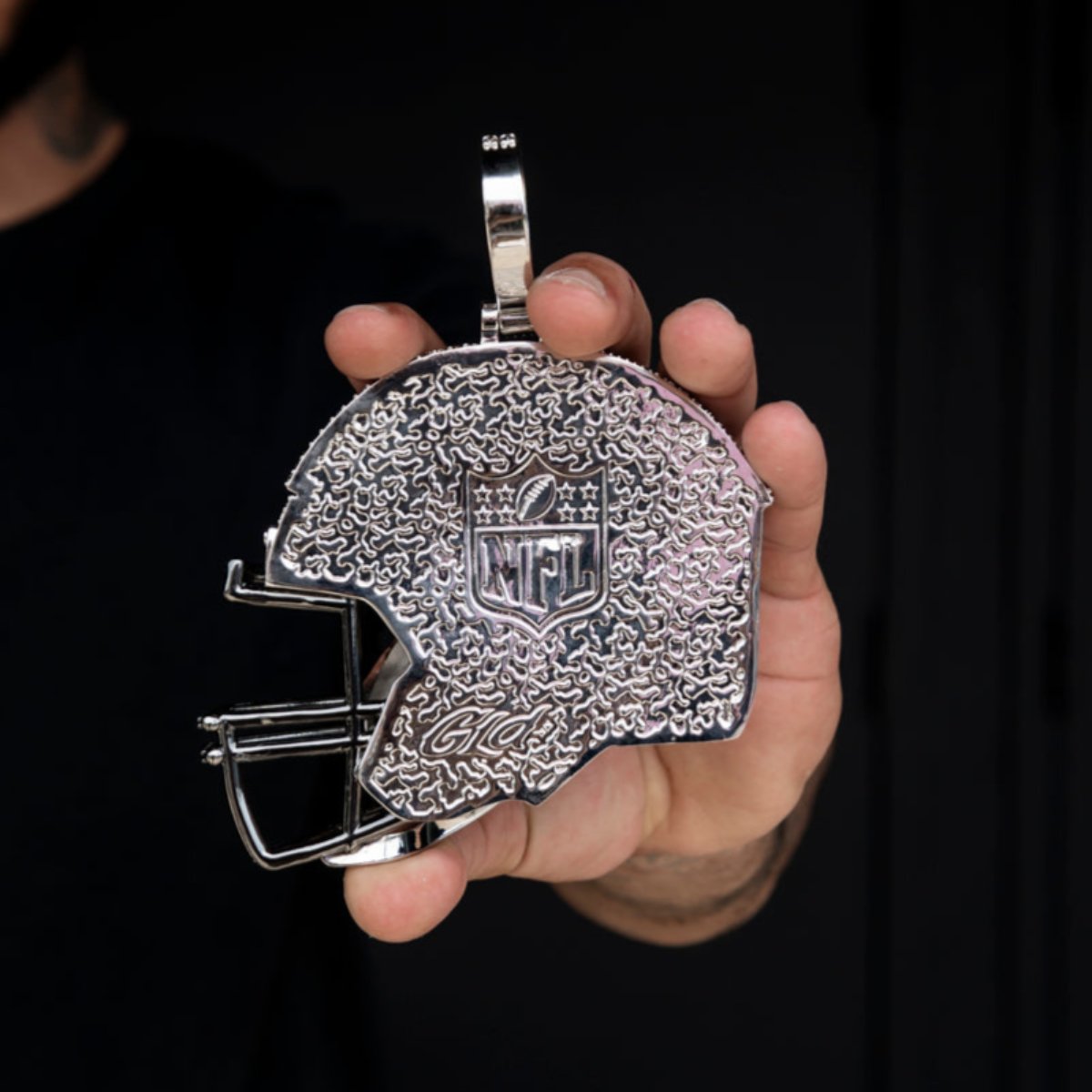 GLD Men Giant New York Jets Official NFL Helmet Pendant
