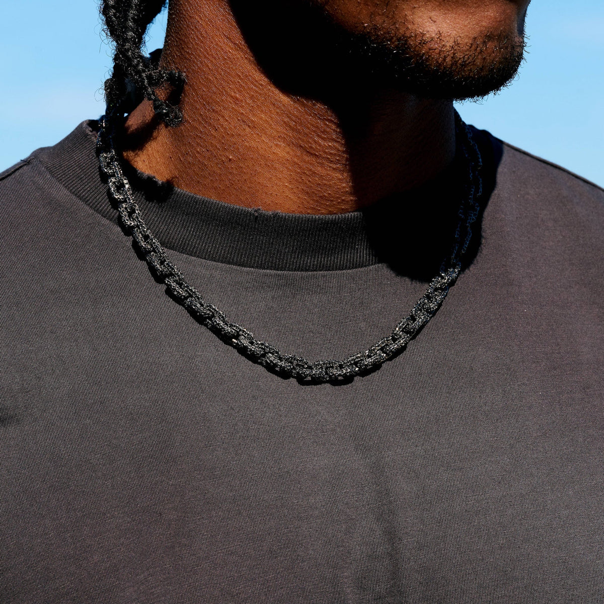 GLD Men GLD X Bloody Osiris Iced Black Voronoi Link Chain in Black