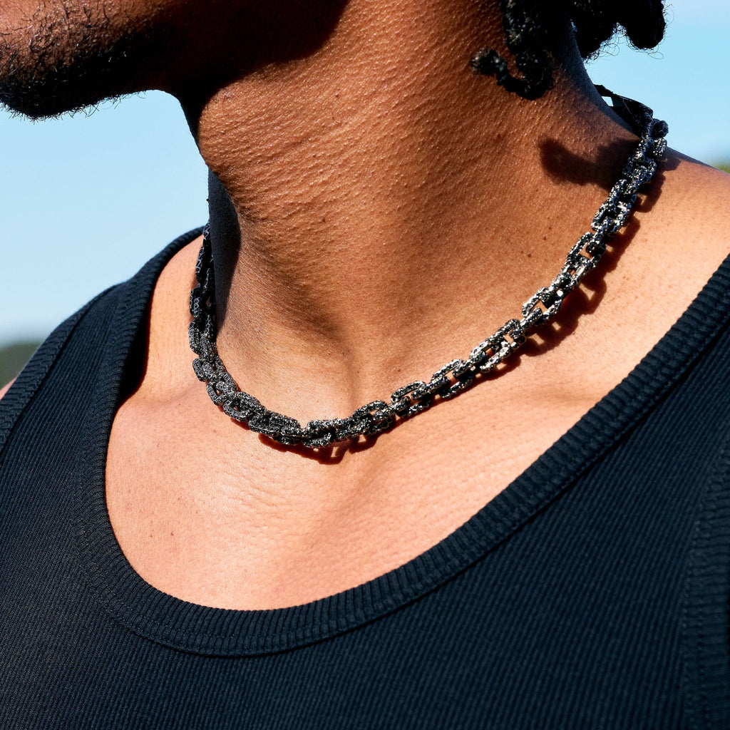 GLD Men GLD X Bloody Osiris Iced Black Voronoi Link Chain in Black