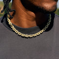 GLD Men GLD X Bloody Osiris Iced Canary Voronoi Link Chain in Yellow Gold