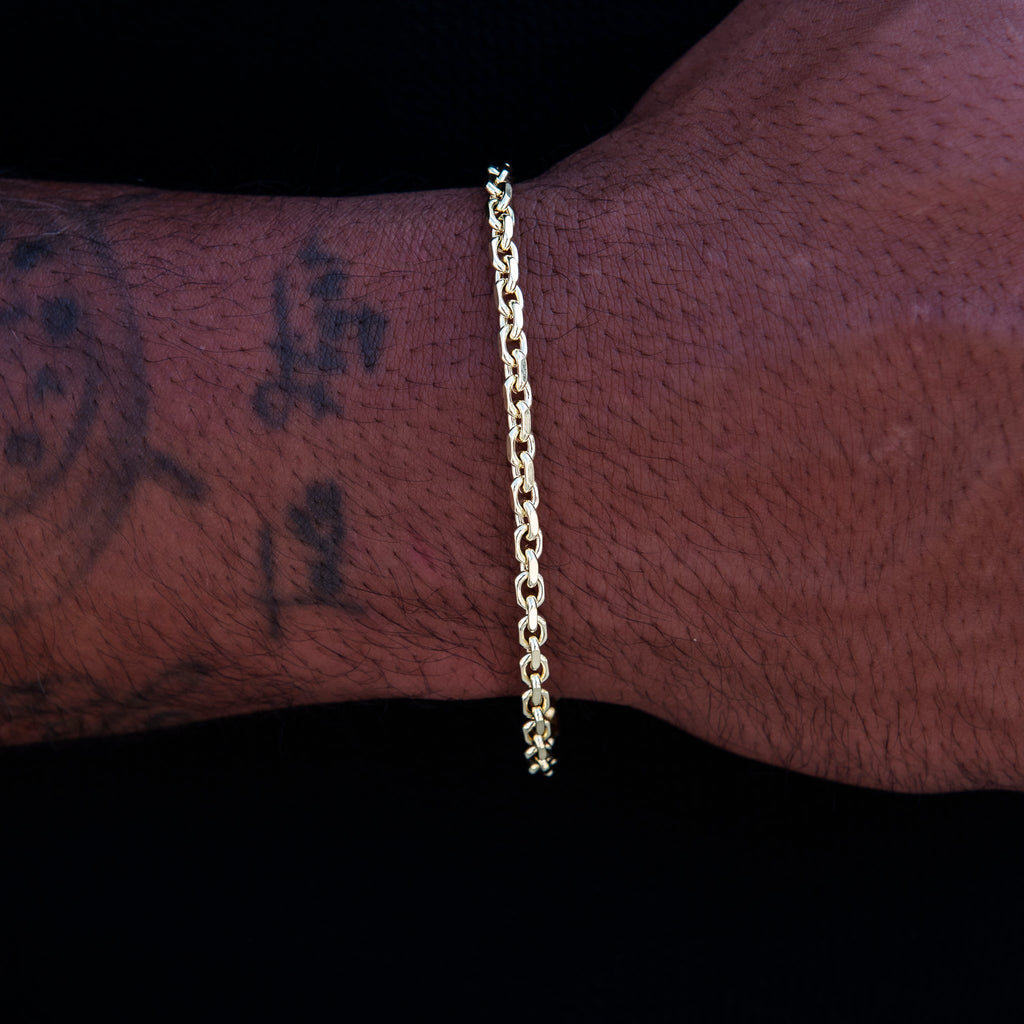 GLD PROMO 3.6MM Open Box Bracelet in Yellow Gold