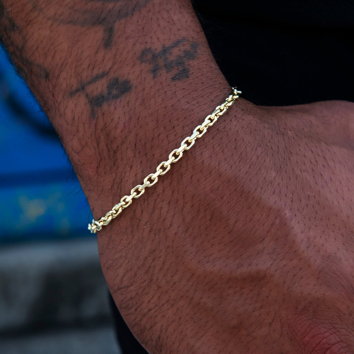 GLD PROMO 3.6MM Open Box Bracelet in Yellow Gold