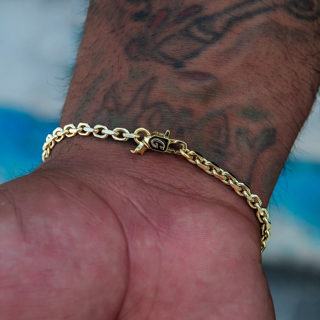 GLD PROMO 3.6MM Open Box Bracelet in Yellow Gold