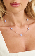 Britt Necklace - Multi Clover Pendant Necklace in Gold/Blue