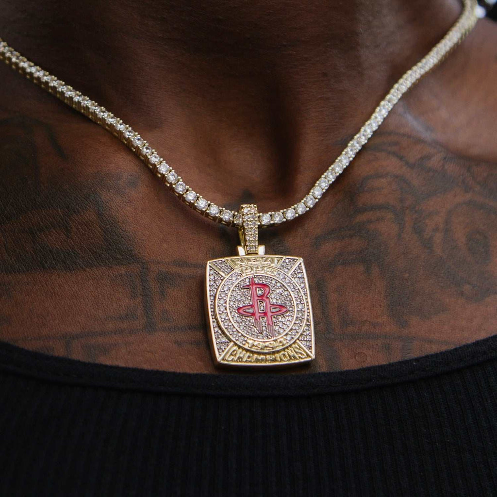 GLD PROMO Houston Rockets Championship Pendant - Yellow Gold