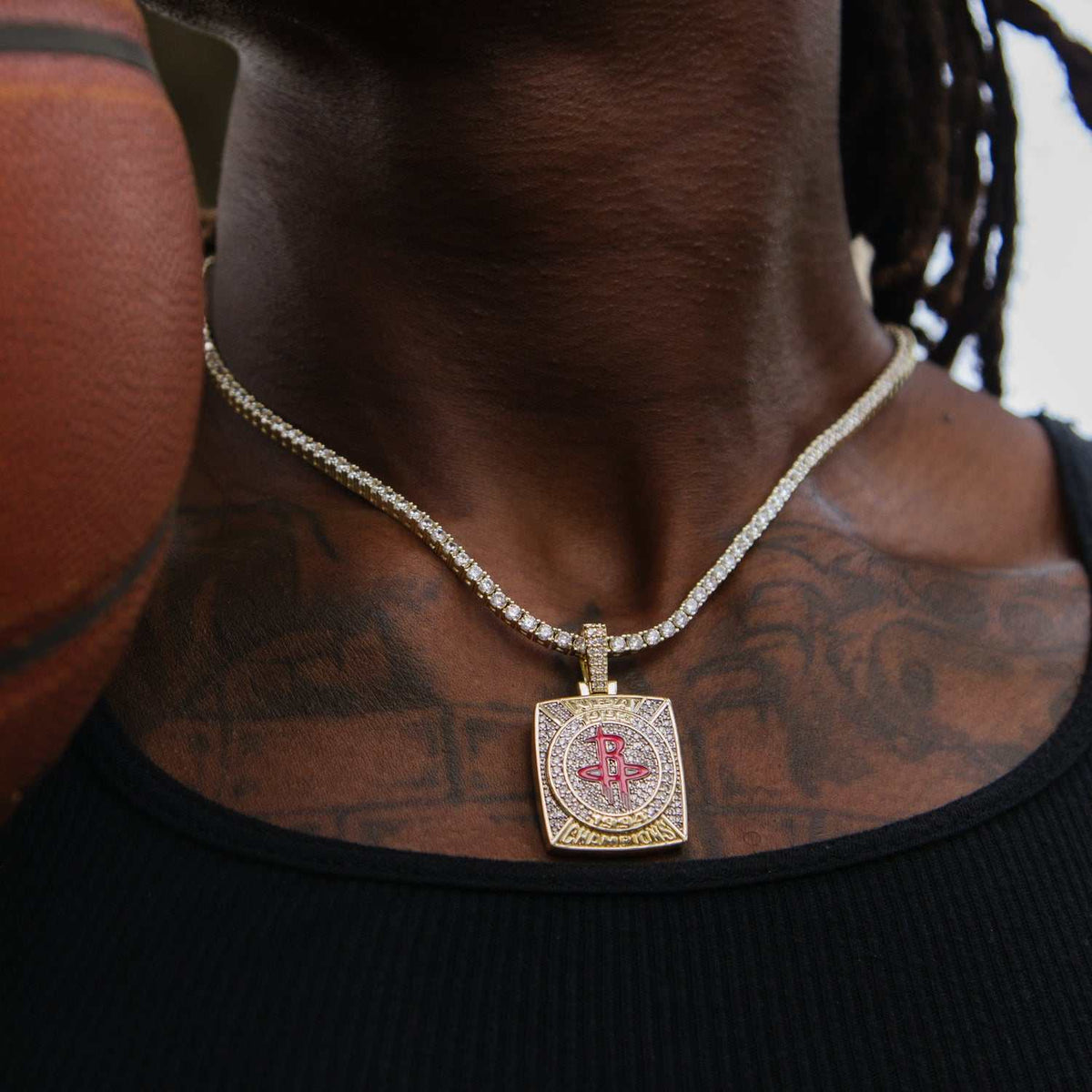 GLD PROMO Houston Rockets Championship Pendant - Yellow Gold