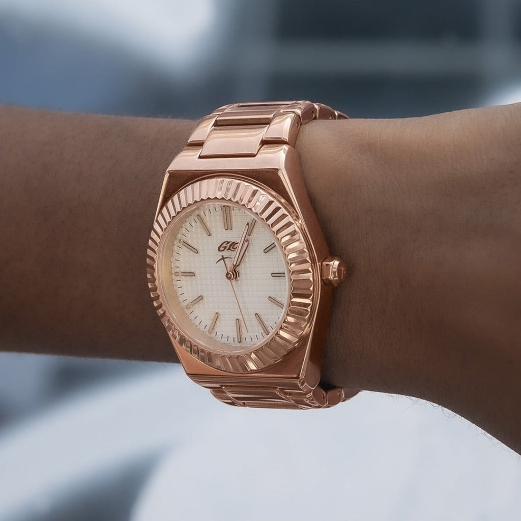 GLD Women 36MM Fluted Bezel Alpha Era in Rose Gold