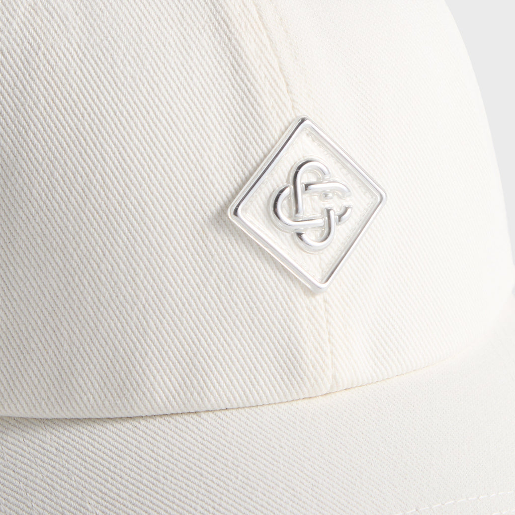 Casablanca Silver Logo Patch Cap - White