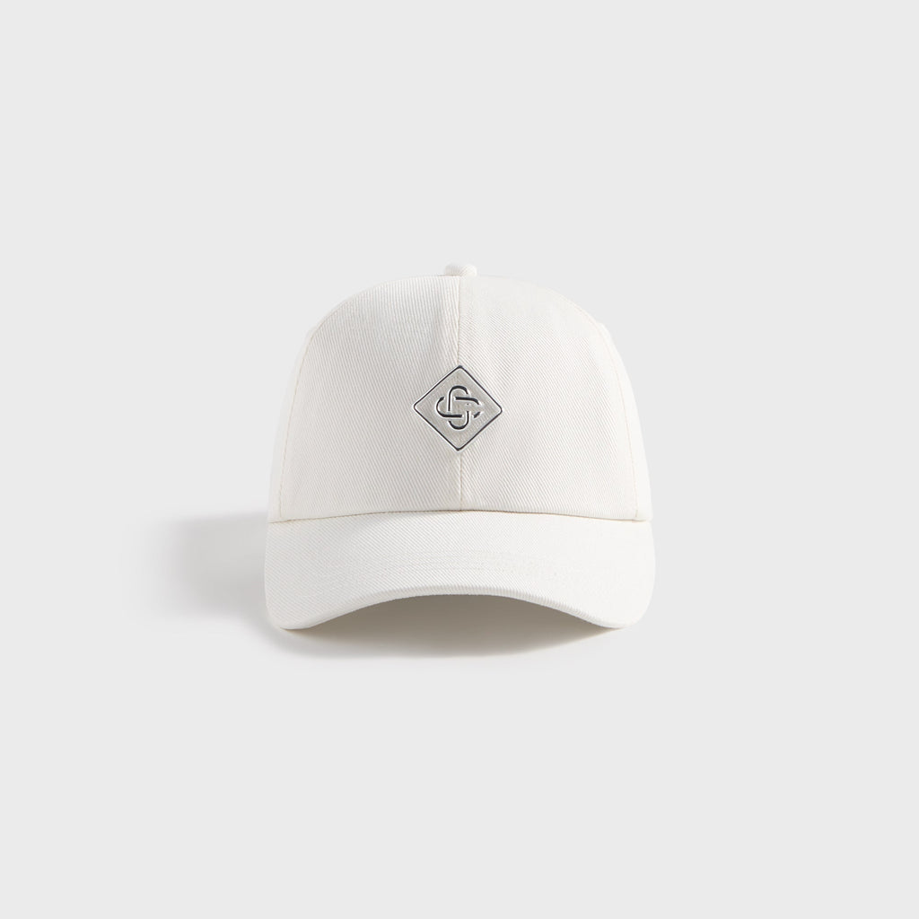 Casablanca Silver Logo Patch Cap - White