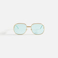 Casablanca Square Metal Sunglasses With Solid Lens - Yellow Gold