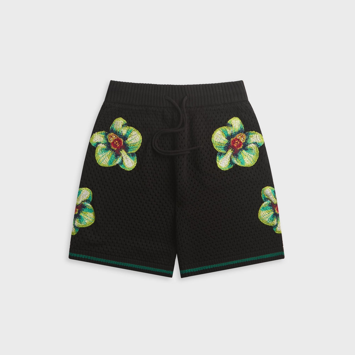 Casablanca Glitch Orchid Embroidered Crochet Short - Black