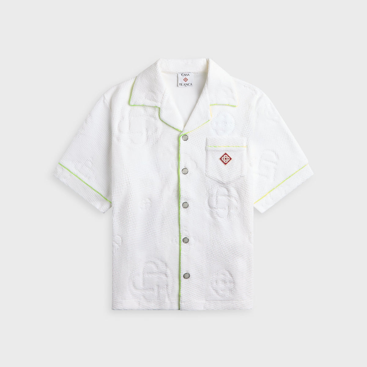 Casablanca Towelling Monogram Short Sleeve Shirt - Green