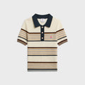 Casablanca Café Culture Wool Stripe Short Sleeve Polo Shirt - Multi