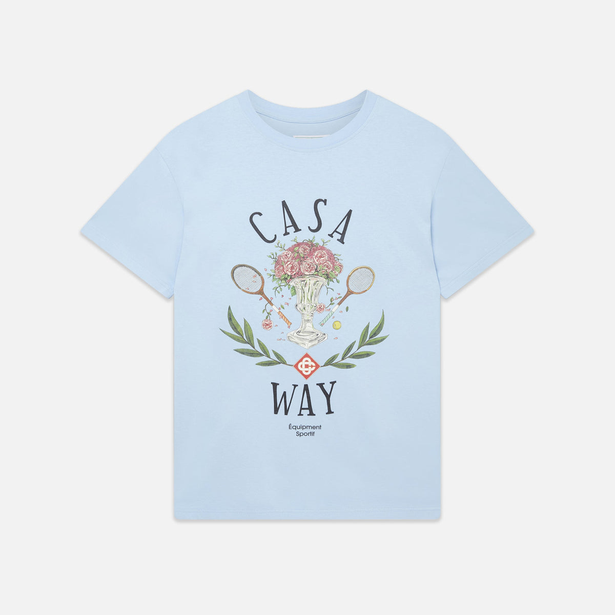 Casablanca Casa Way Printed Tee - Pale Blue