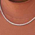GLD Women Diamond Tennis Necklace in Rose Gold- 3mm