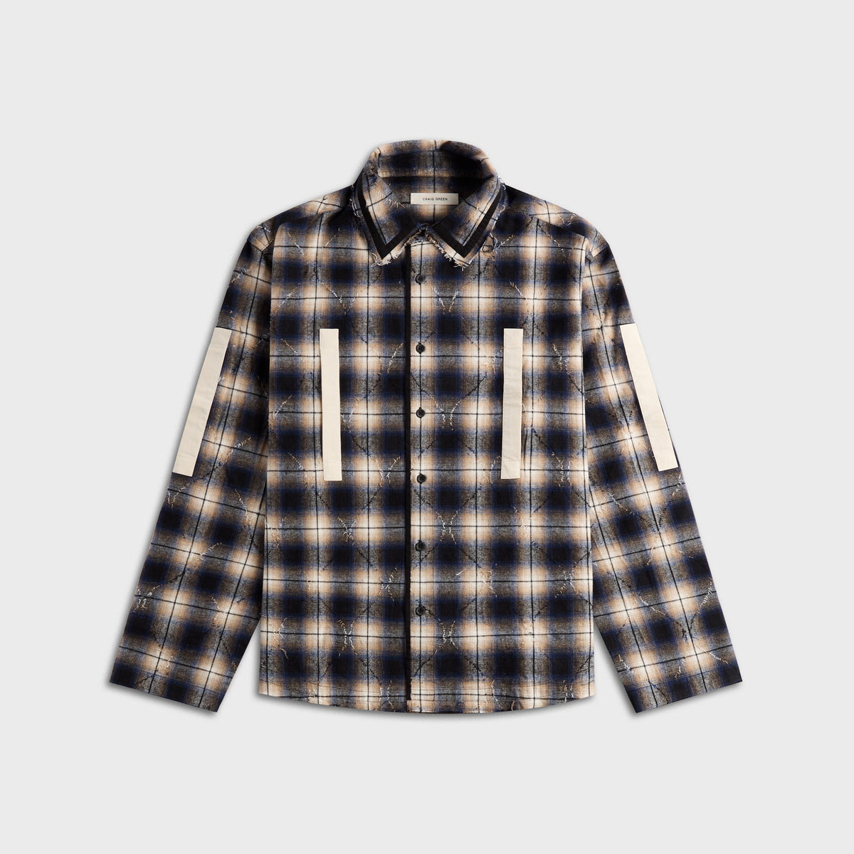 Craig Green Plaid Split Shirt - Navy Check