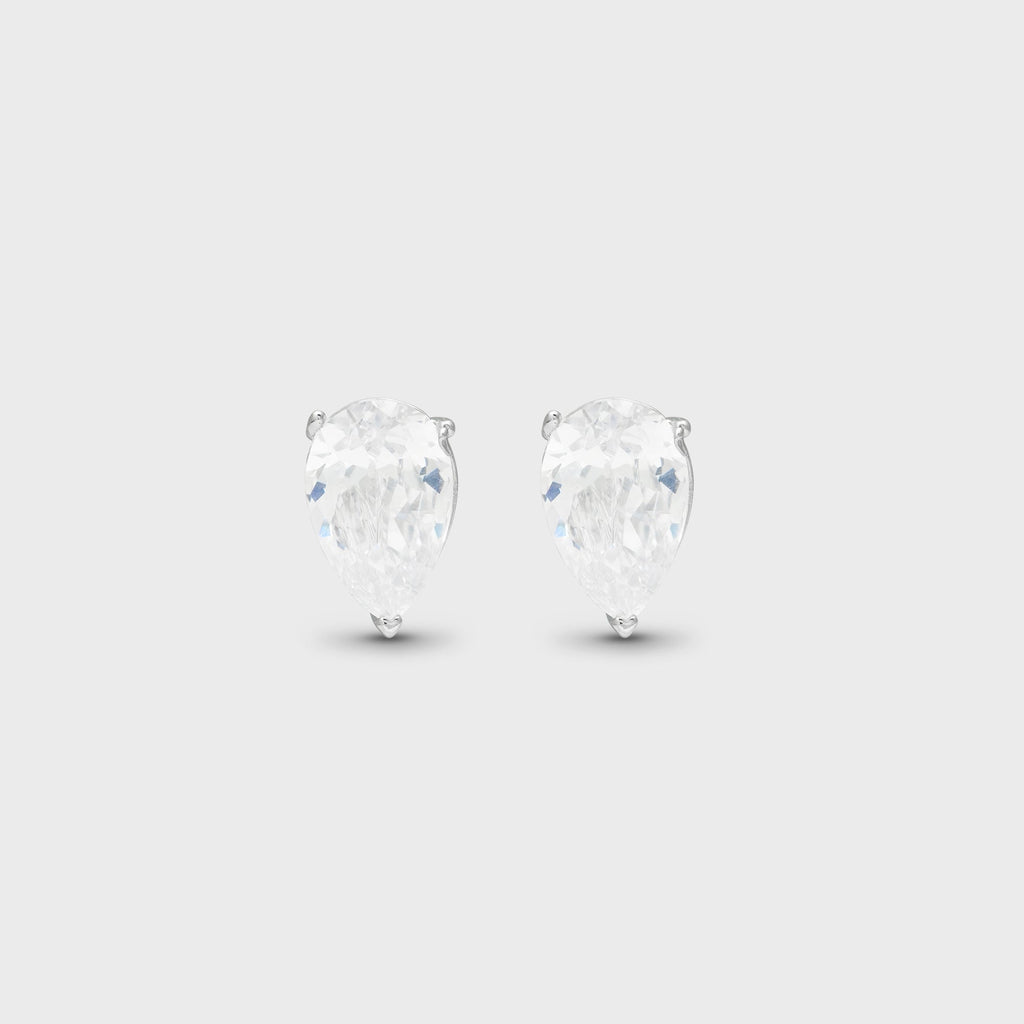 Crystal Haze Pear Shaped Studs - Clear