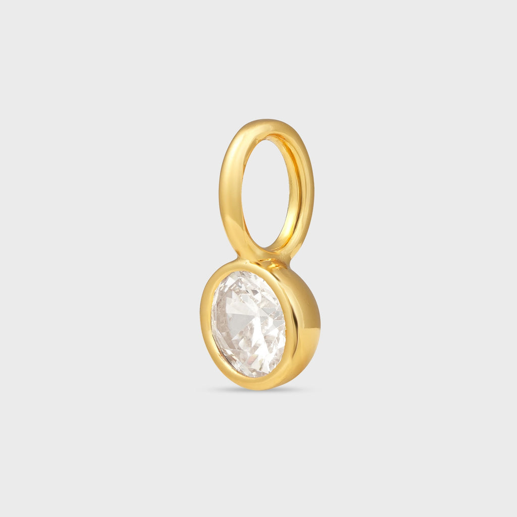 Crystal Haze Round Charm - Clear