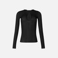 Nensi Dojaka for Calvin Klein Long Sleeve Sheer Knit Top - Black