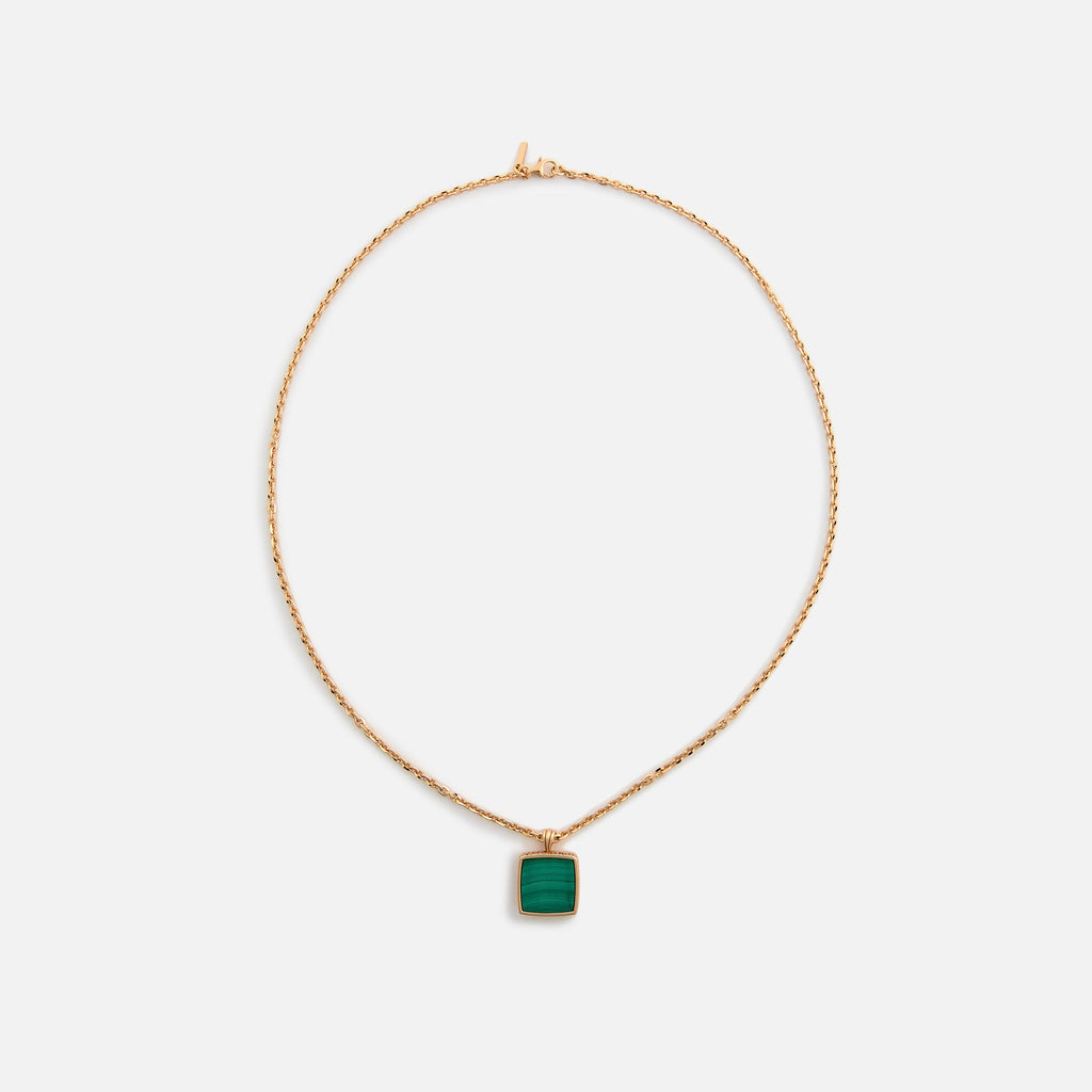 Emanuele Bicocchi Gold Square Malachite Amulet Necklace - Gold