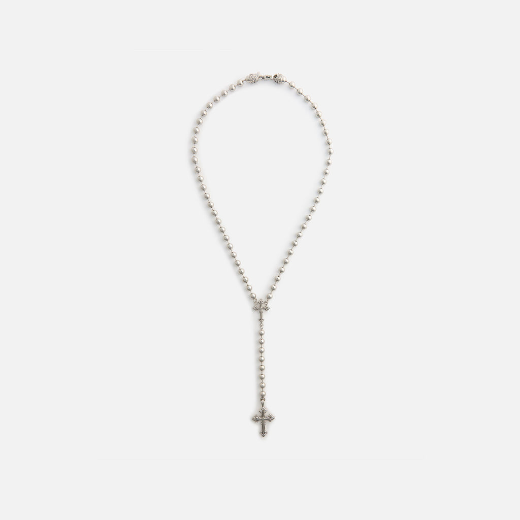 Emanuele Bicocchi Beaded Chain Rosary Necklace - Silver