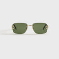 Cartier Piccadilly Man Metal Sunglasses - Gold / Green