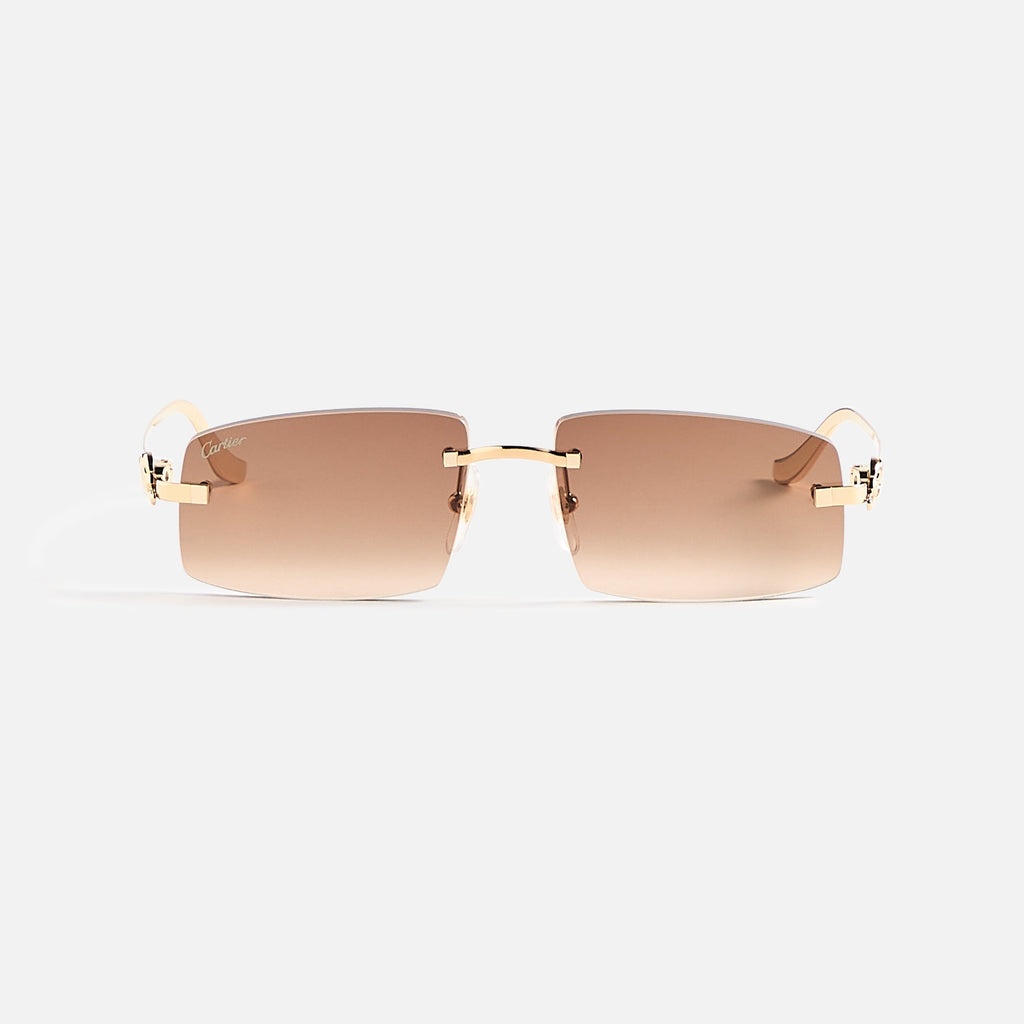 Cartier Rectangular Frames - Gold Brown