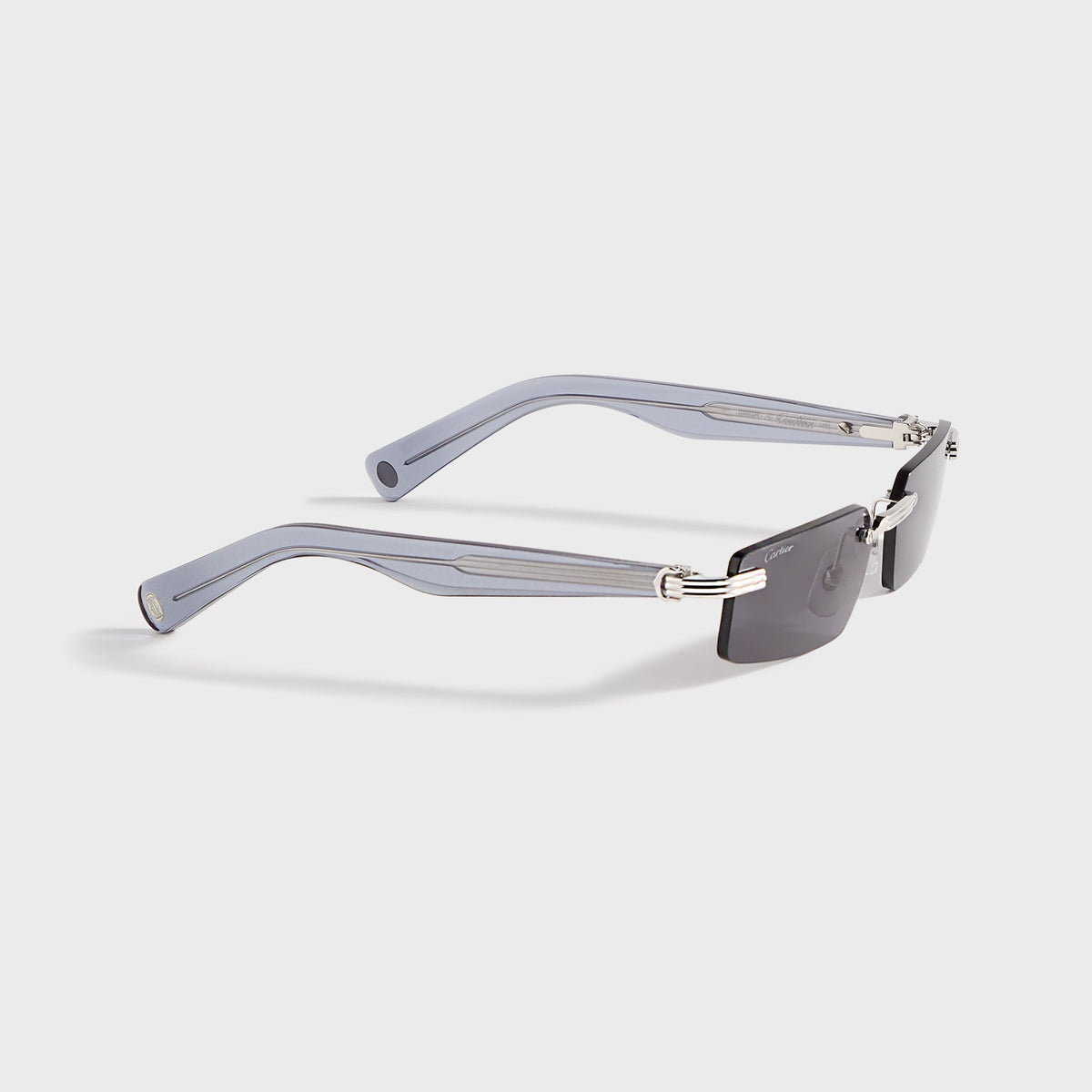 Cartier Rectangular Sunglasses - Silver / Blue