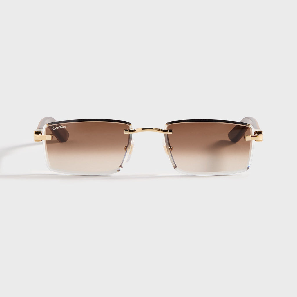 Cartier Square Sunglasses - Gold / Yellow / Brown