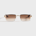 Cartier Square Sunglasses - Gold / Yellow / Brown