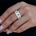 GLD PROMO - WOMEN Cuban Band Ring in White Gold - 9mm