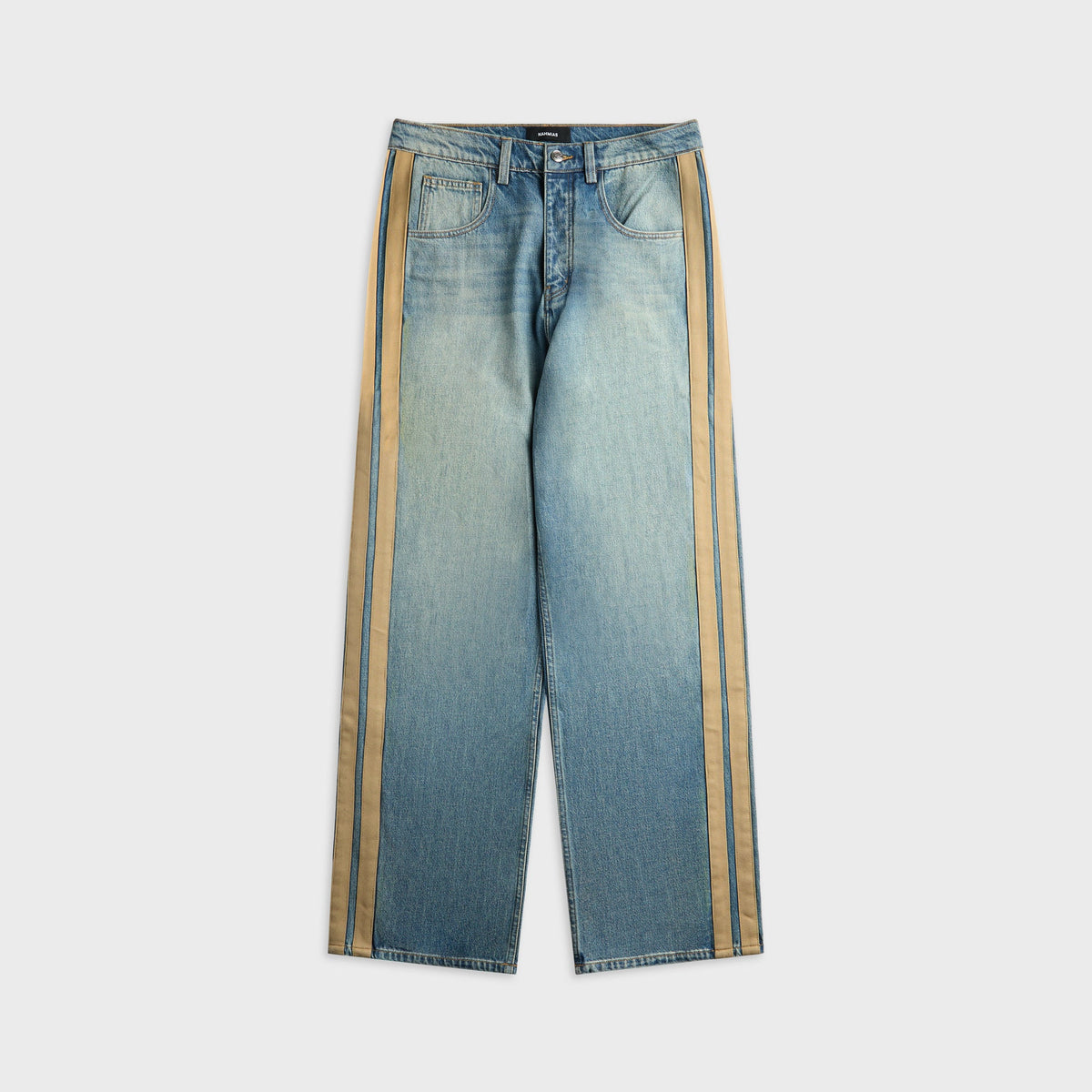 NAHMIAS Sunfade Denim Track Pant - Medium Indigo Wash