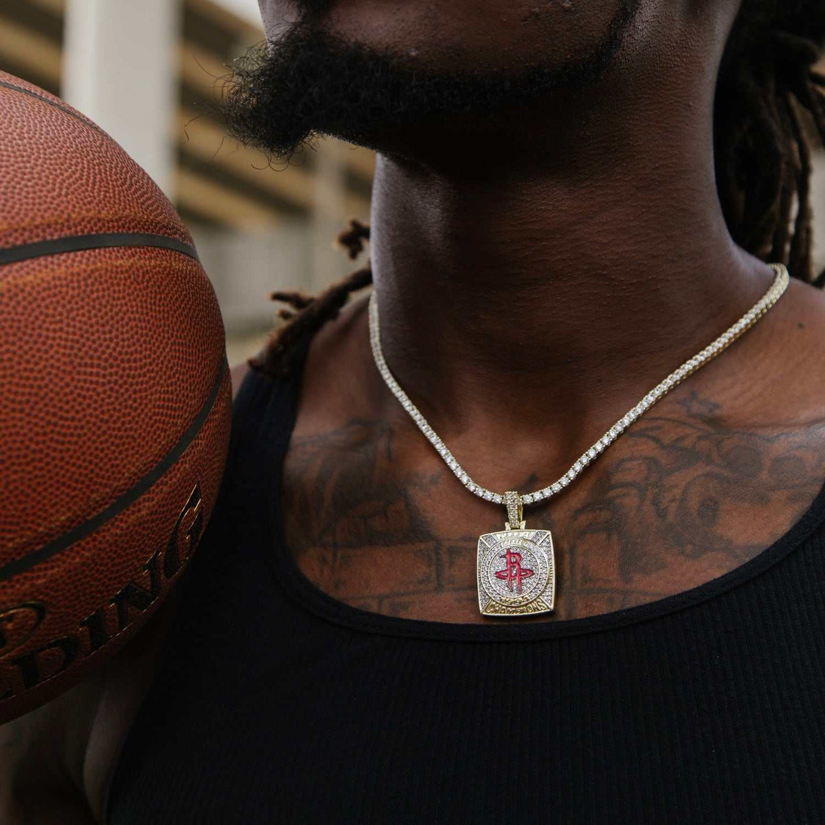 GLD PROMO Houston Rockets Championship Pendant - Yellow Gold
